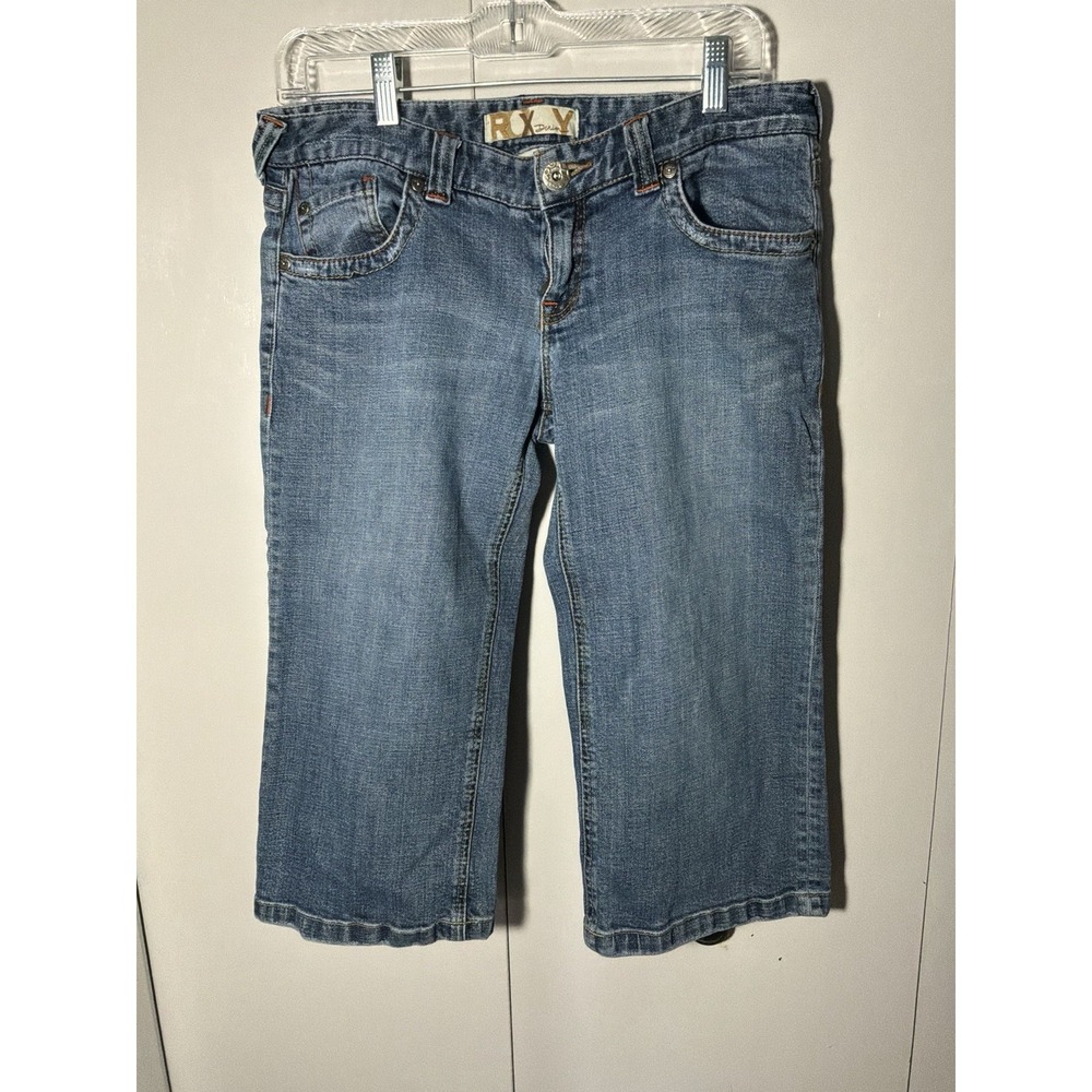 Roxy Capris Women's Size 9 Light Blue Denim Little Wear On Pockets 34 X 8 X 18